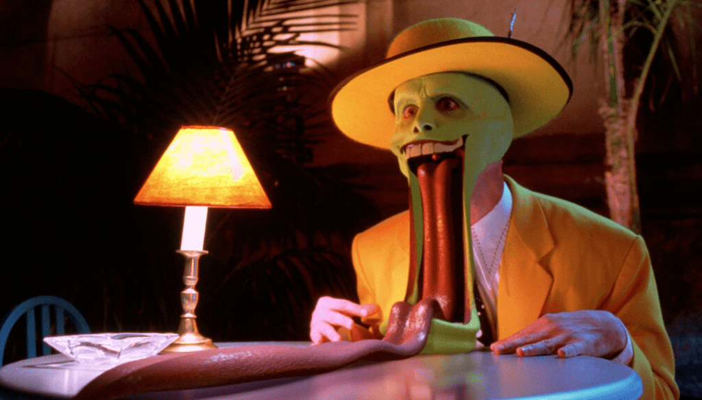 Jim Carrey in una scena del film The Mask (1994) diretto da Chuck Russell cult degli anni Novanta