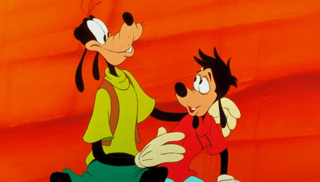 Pippo e Max in una scena del film In viaggio con Pippo (1995) per la regia di Kevin Lima