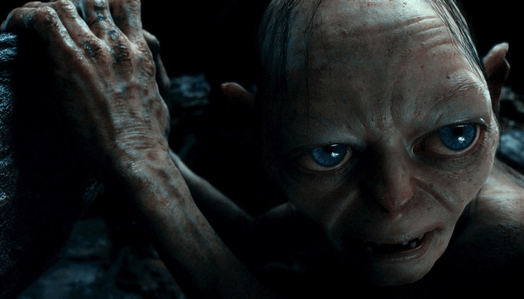 Andy Serkis in una scena di Lo Hobbit - Un viaggio inaspettato (2012) di Peter Jackson