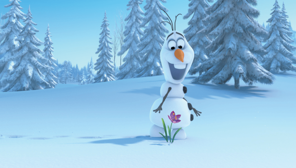 Olaf (Josh Gadd) in una scena di Frozen (2013) di Chris Buck e Jennifer Lee 