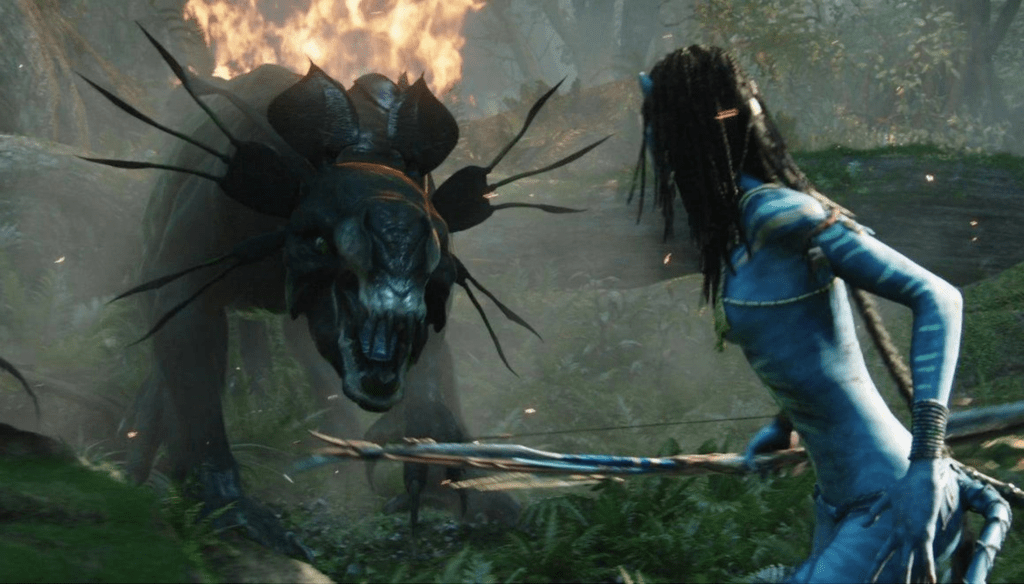 Zoe Saldana in una scena di Avatar (2009) di James Cameron