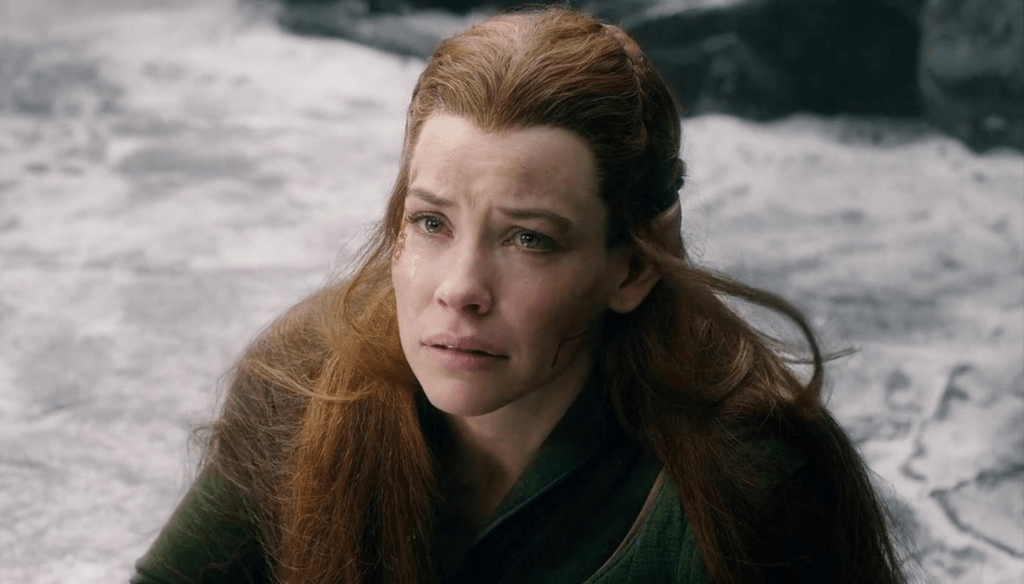Evangeline Lilly in una scena di Lo Hobbit - La battaglia delle cinque armate (2014) di Peter Jackson