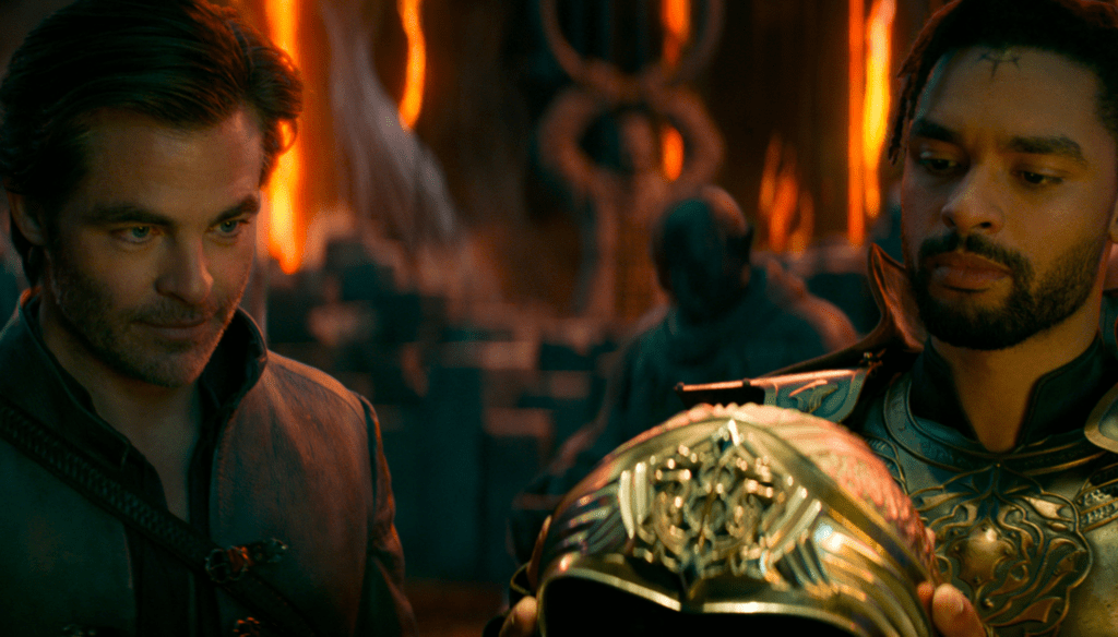 Chris Pine e Regé-Jean Page una scena di  Dungeons & Dragons - L'onore dei ladri (2023) 