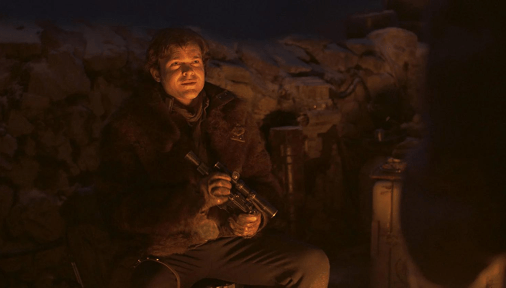 Alden Ehrenreich in una scena di Solo: A Star Wars Story (2018) di Ron Howard