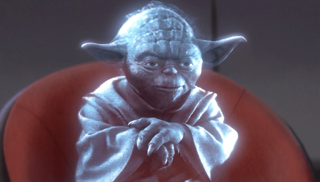 Yoda in una scena di Star Wars: La vendetta dei Sith (2005) di George Lucas