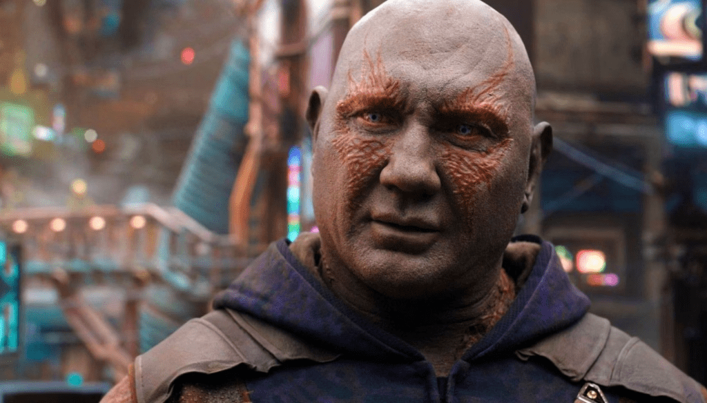 Drax in una scena di Guardiani della Galassia Vol. 3 (2023) di James Gunn