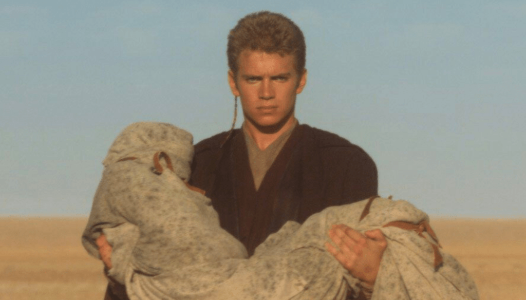 Hayden Christensen in una scena di Star Wars: L'attacco dei cloni (2002) di George Lucas