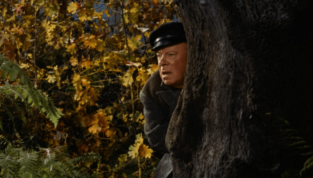 Edmund Gwenn in una scena di La congiura degli innocenti (1955) di Alfred Hitchcock