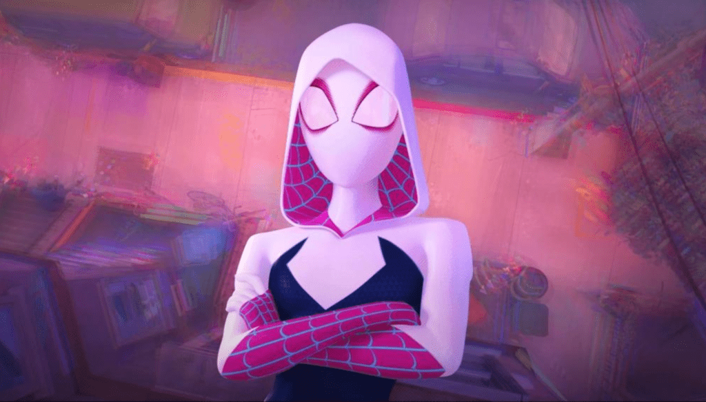 Gwen Stacy in una scena di Spider-Man: Across the Spider-Verse (2023) di Joaquim Dos Santos, Kemp Powers e Justin K. Thompson 