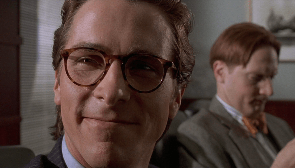 Christian Bale in una scena di American Psycho (2000) di Mary Harron