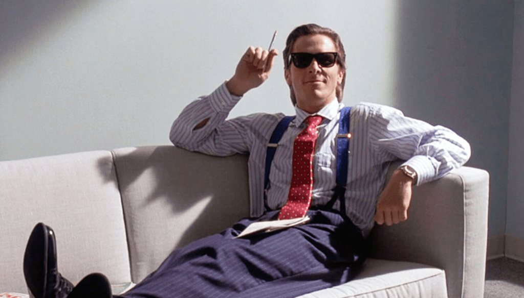 Christian Bale in una scena di American Psycho (2000) di Mary Harron