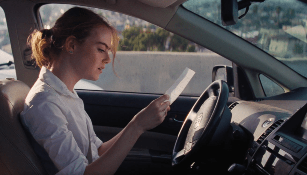 Emma Stone in una scena di La La Land (2016) di Damien Chazelle