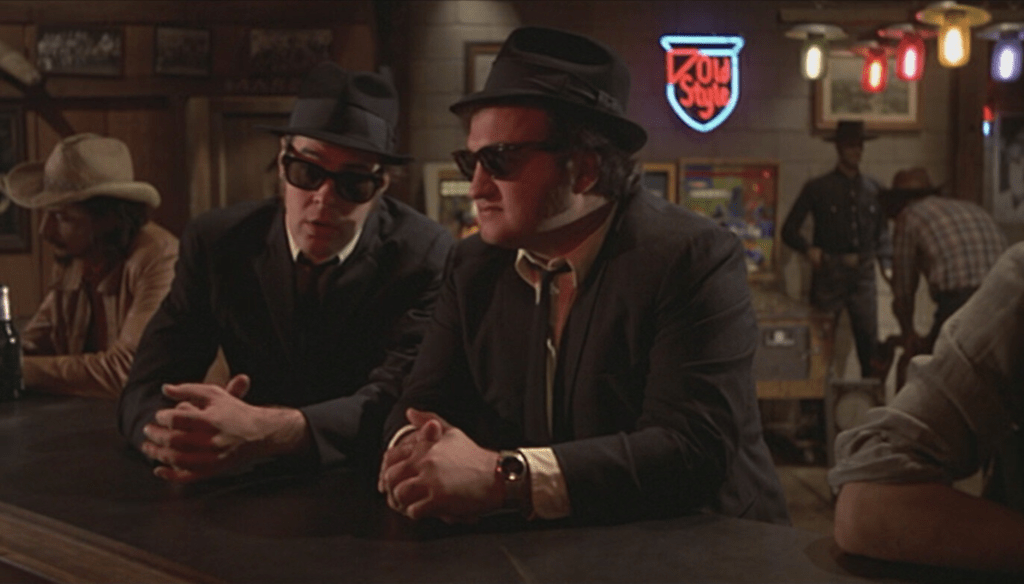 Dan Aykroyd e John Belushi in The Blues Brothers (1980) di John Landis
