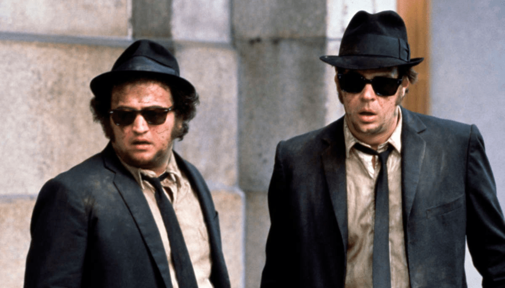 Dan Aykroyd e John Belushi in The Blues Brothers (1980) di John Landis