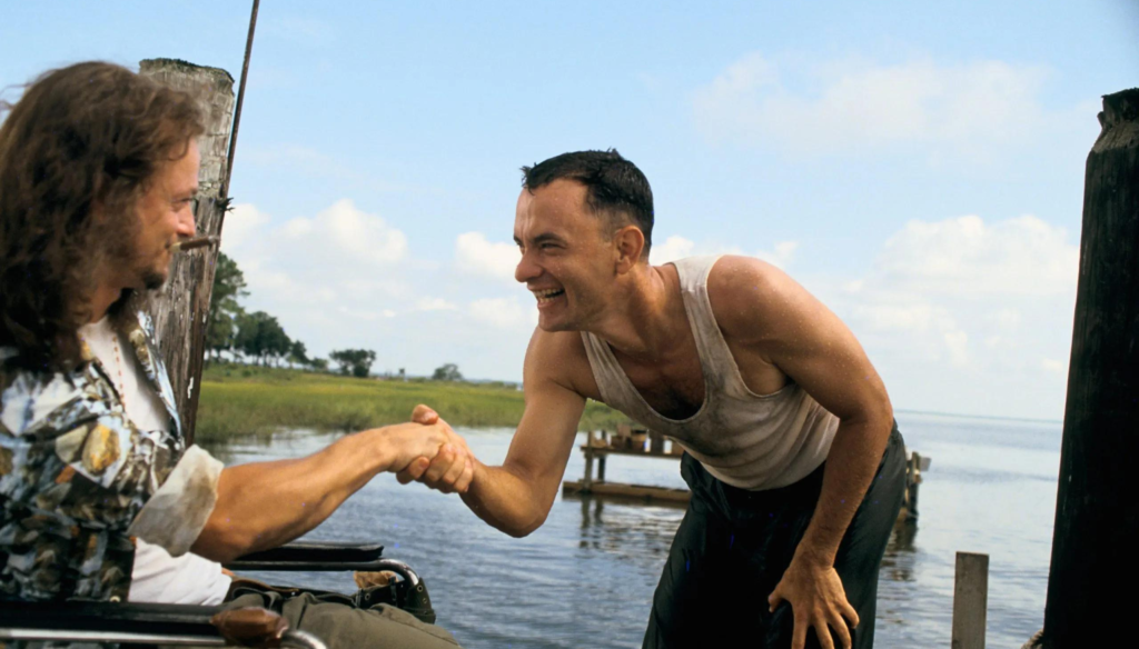 Gary Sinise e Tom Hanks in una scena di Forrest Gump (1994) di Robert Zemeckis