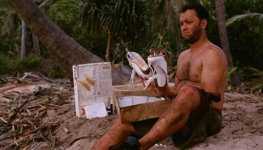 Tom Hanks e Helen Hunt in Cast Away (2000) di Robert Zemeckis