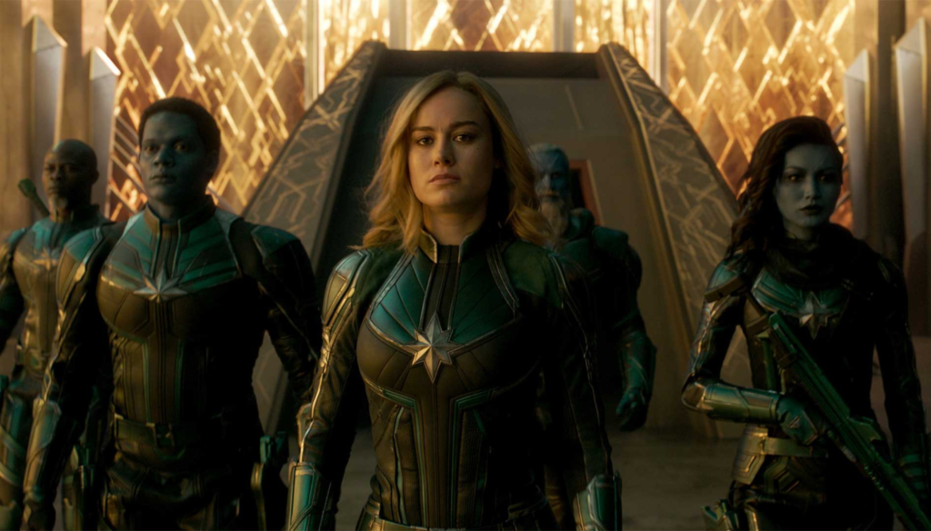 Brie Larson in una scena di Captain Marvel (2019) di Anna Boden e Ryan Fleck