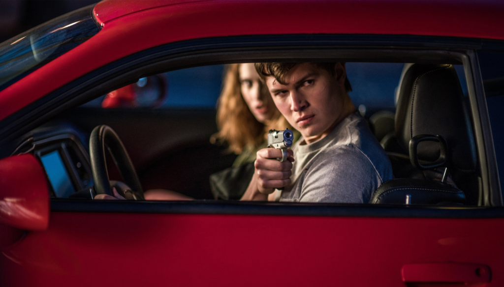 Ansel Elgort e Lily James in una scena di Baby Driver (2017) di Edward Wright