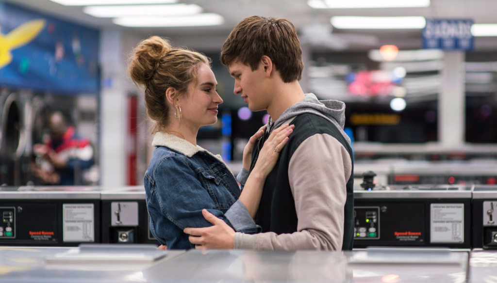 Ansel Elgort e Lily James in una scena di Baby Driver (2017) di Edward Wright