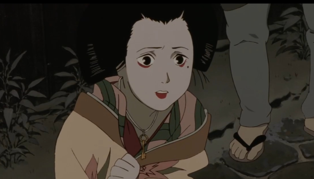 Chiyoko Fujiwara come Gheisha in una scena di Millennium Actress (2001) di Satoshi Kon