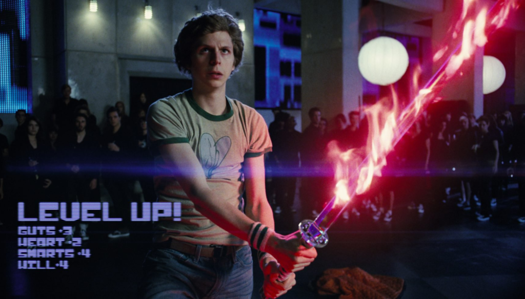 Michael Cera in una scena di Scott Pilgrim vs The World (2010) di Edward Wright