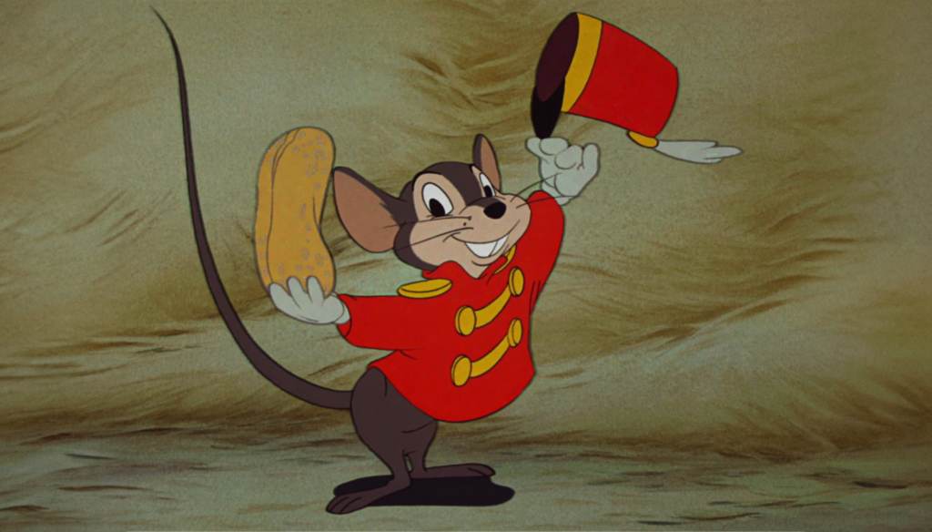 Il topolino Timoteo in una scena di Dumbo (1942) di Ben Sharpsteen